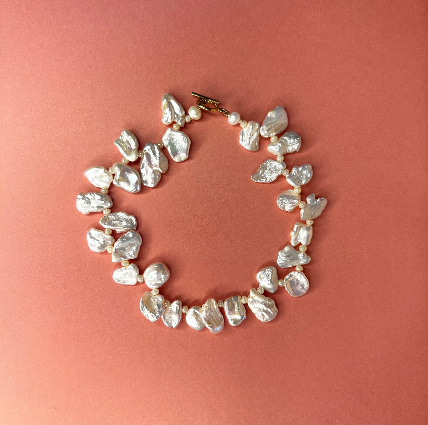Keshi Pearl and Bead Anklet
