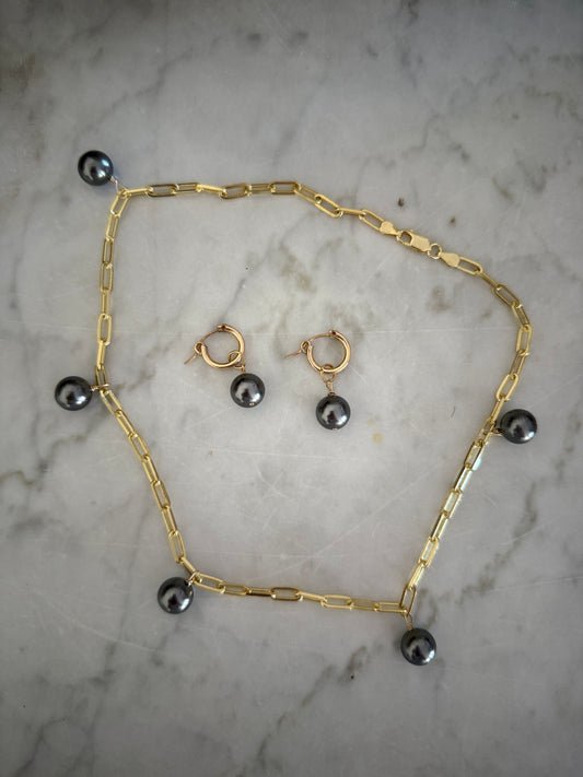 Gold Chain + Pearl Necklace