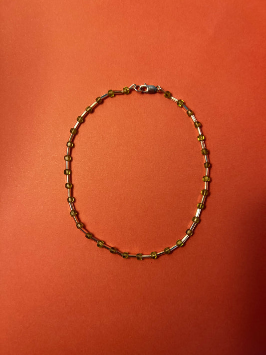 Peridot and Bead Anklet