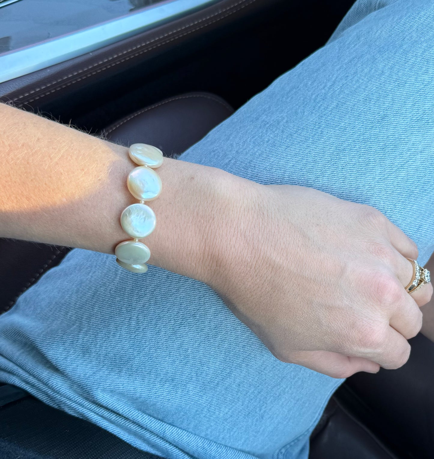 Large Coin Pearl Bracelet