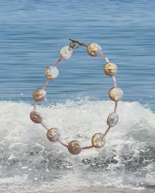 Coin Pearl and Bead Anklet